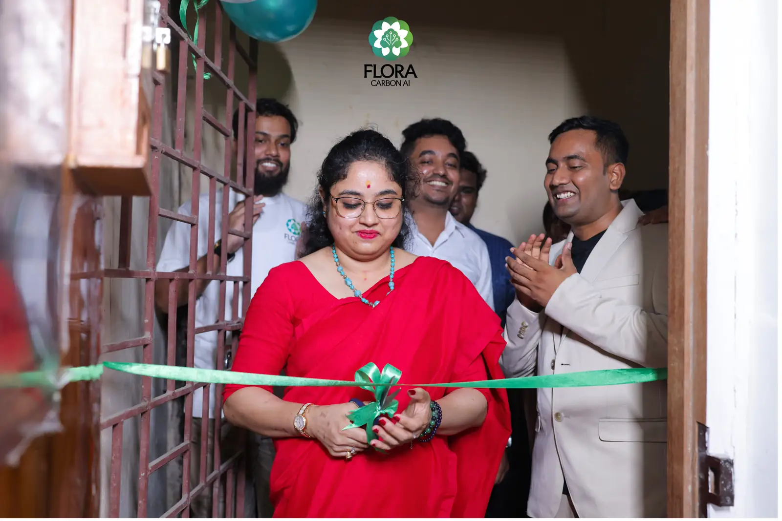 Tonusree Majumdar from IIMCIP inaugurating the Flora Carbon AI office