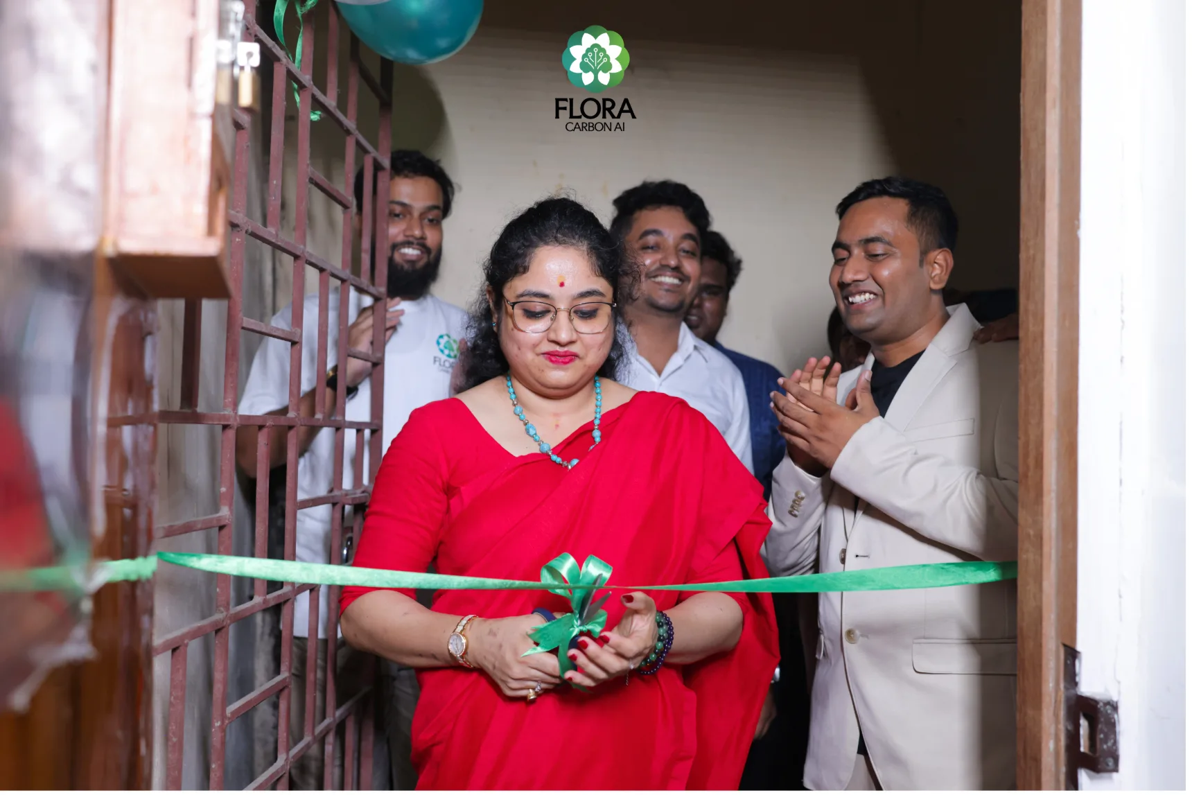 Tonusree Majumdar from IIMCIP inaugurating the Flora Carbon AI office